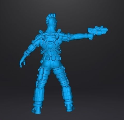 CYBERPUNK GANG MEMBER MINIATURE MODEL FOR SCIFI GAMES RPG 3D print model_7