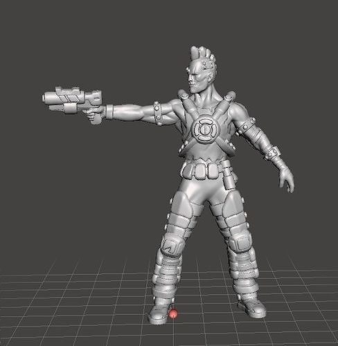 CYBERPUNK GANG MEMBER MINIATURE MODEL FOR SCIFI GAMES RPG 3D print model