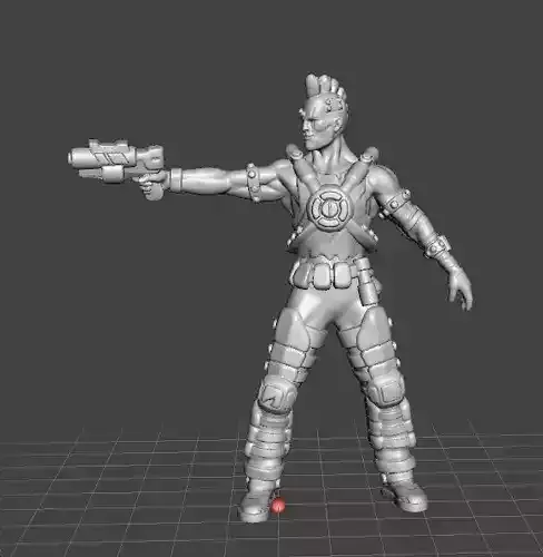 CYBERPUNK GANG MEMBER MINIATURE MODEL FOR SCIFI GAMES RPG 3D print model
