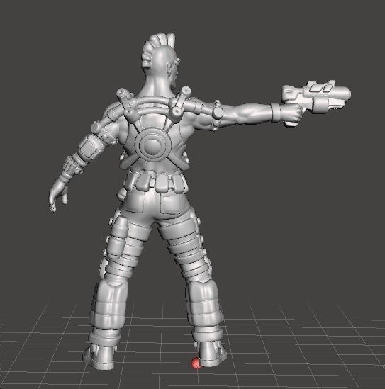 CYBERPUNK GANG MEMBER MINIATURE MODEL FOR SCIFI GAMES RPG 3D print model_2