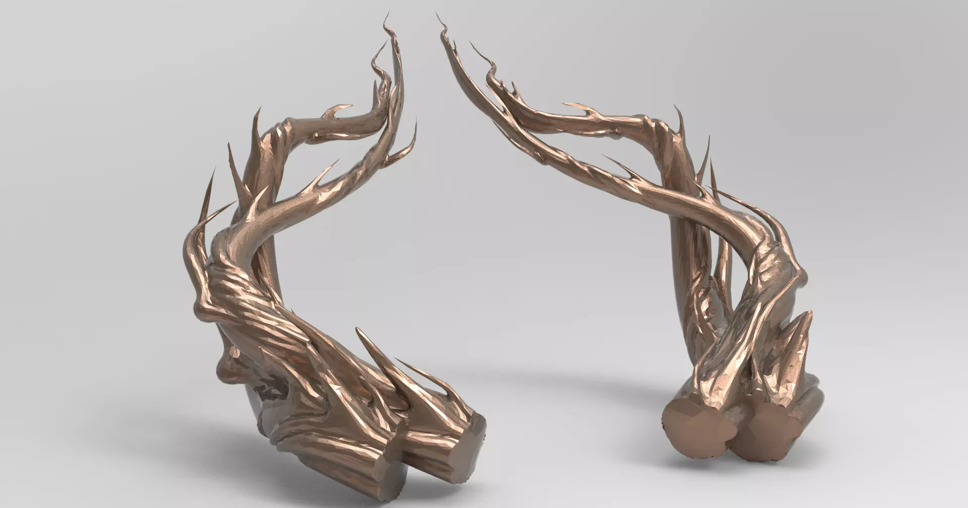 Celtic Dark weave Horns 3D model_0