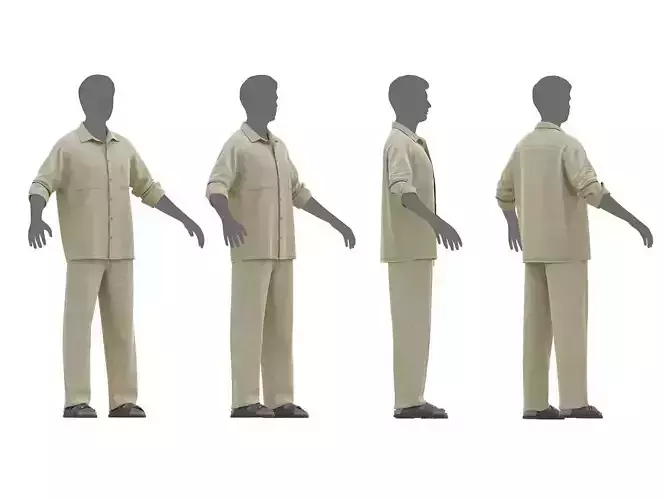 Male Casual Outfit 9 Low-poly 3D model