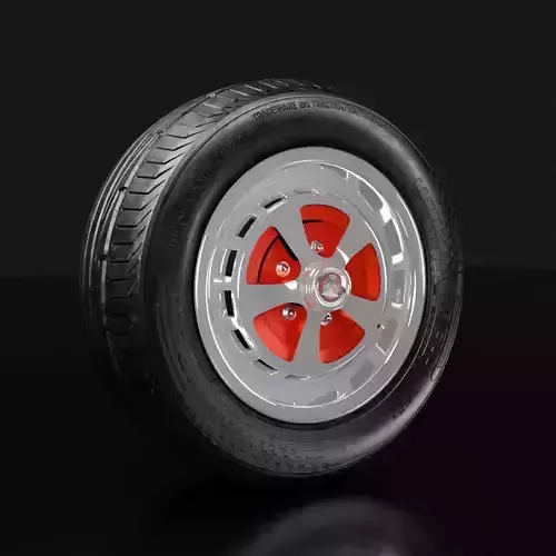Jaguar Kent alloy with Pirelli sport tyre 3D model