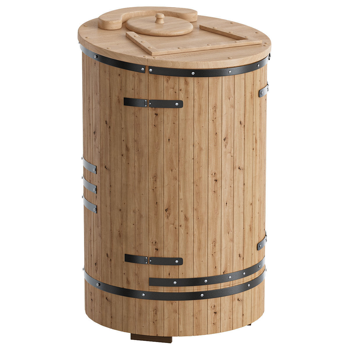 Simple cedar barrel 3D model_1