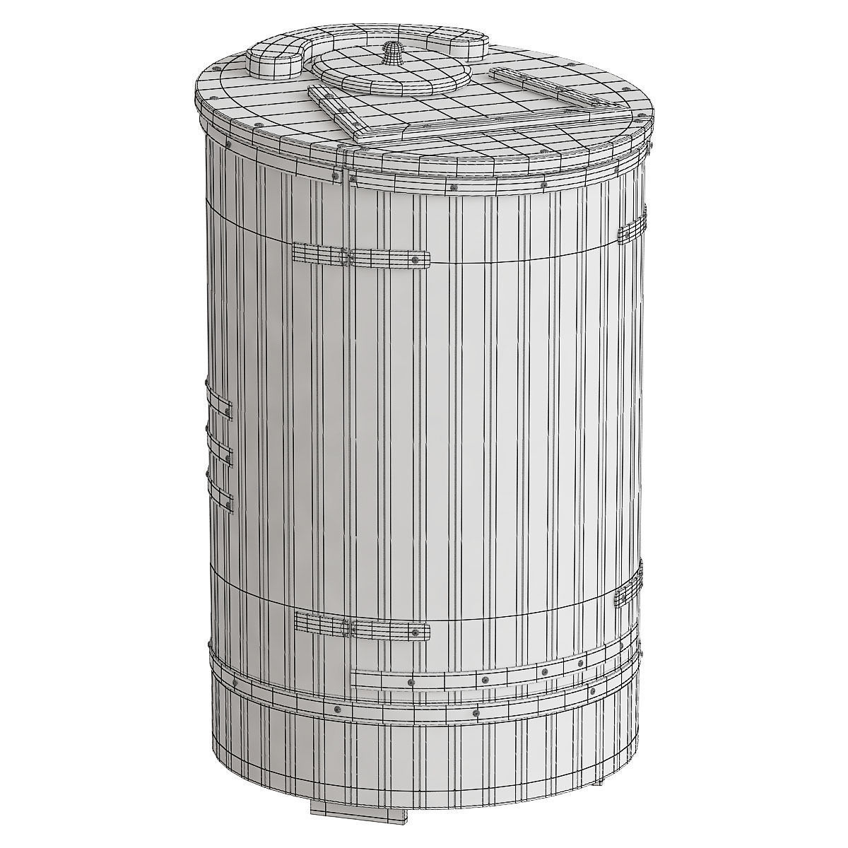 Simple cedar barrel 3D model_4
