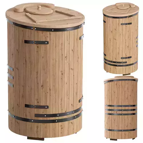 Simple cedar barrel 3D model  Simple cedar barrel 3D model