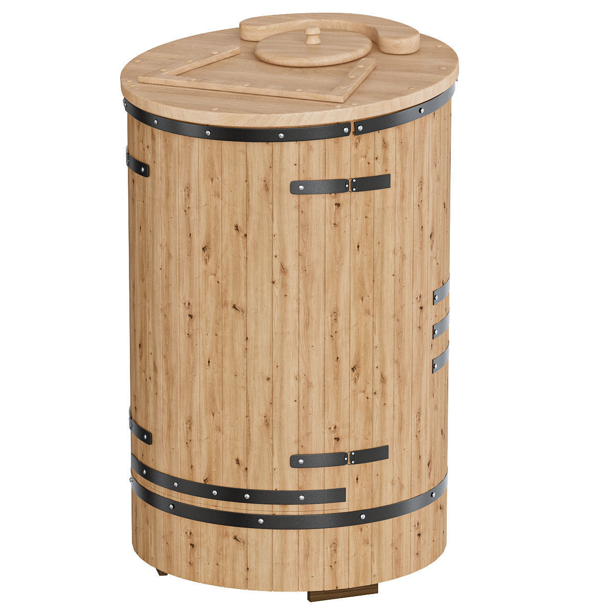 Simple cedar barrel 3D model_2