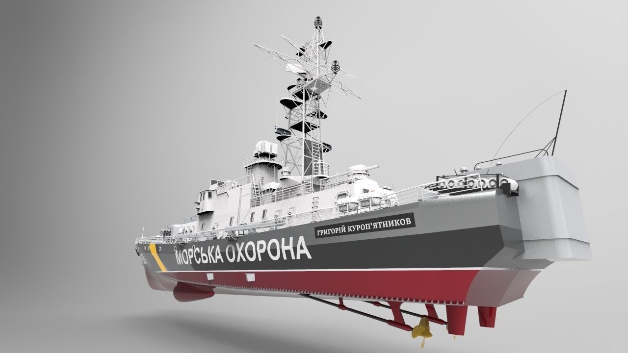 Ukraine Coast guard UkS Grigory Kuropiatnikov BG50 3D model_3
