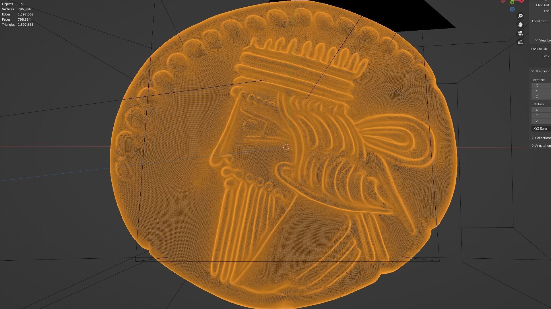 Parthian Kingdom Arsaces XLI coin 3D print model_7