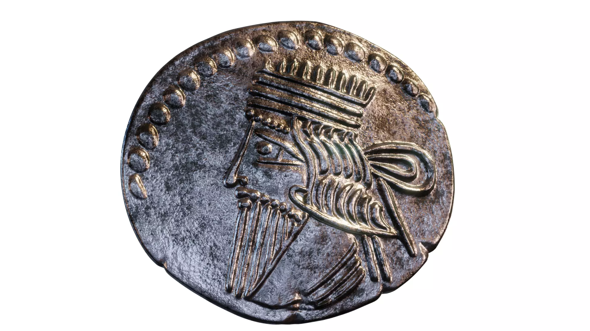 Parthian Kingdom Arsaces XLI coin 3D print model_0
