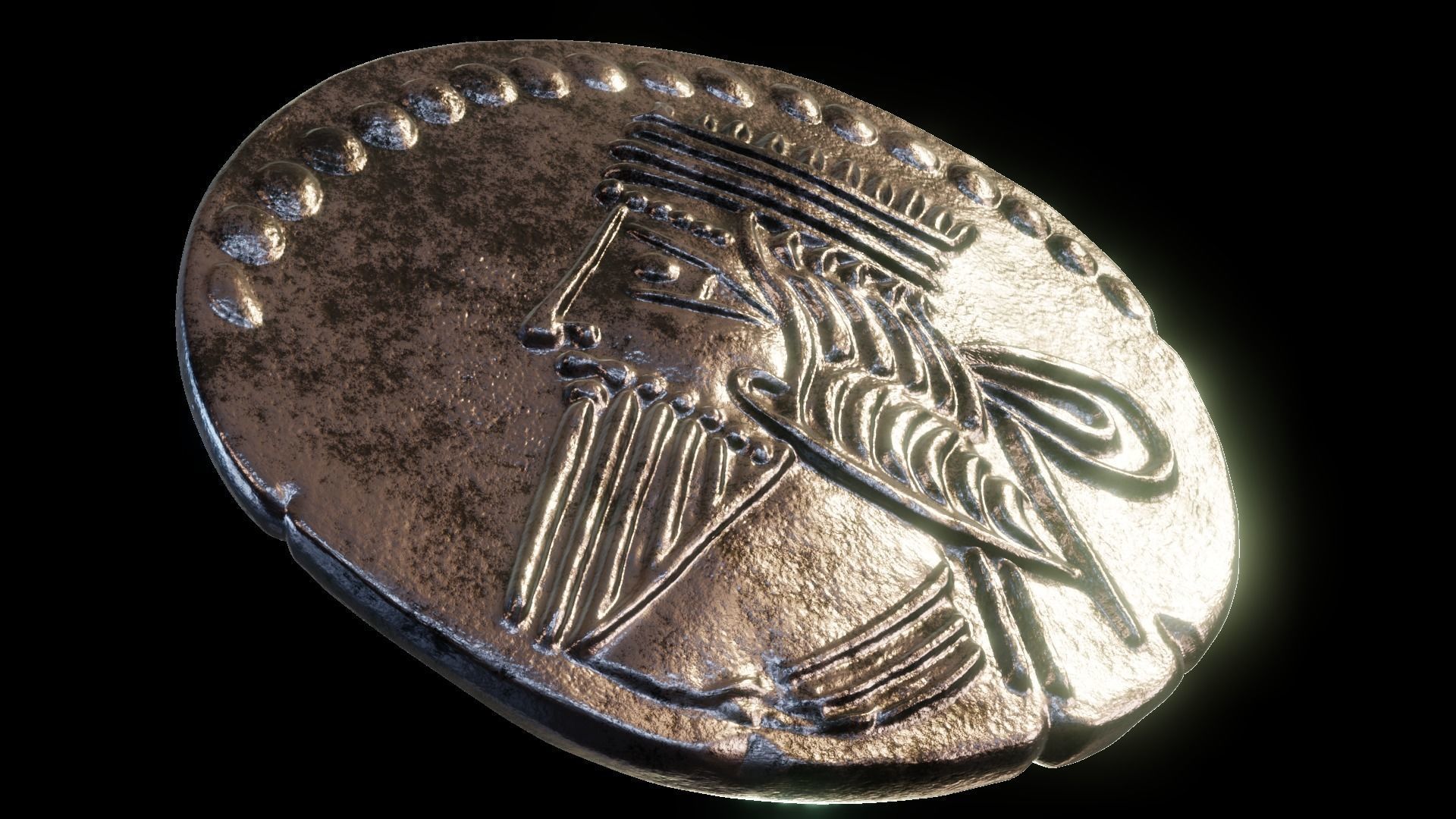 Parthian Kingdom Arsaces XLI coin 3D print model_3