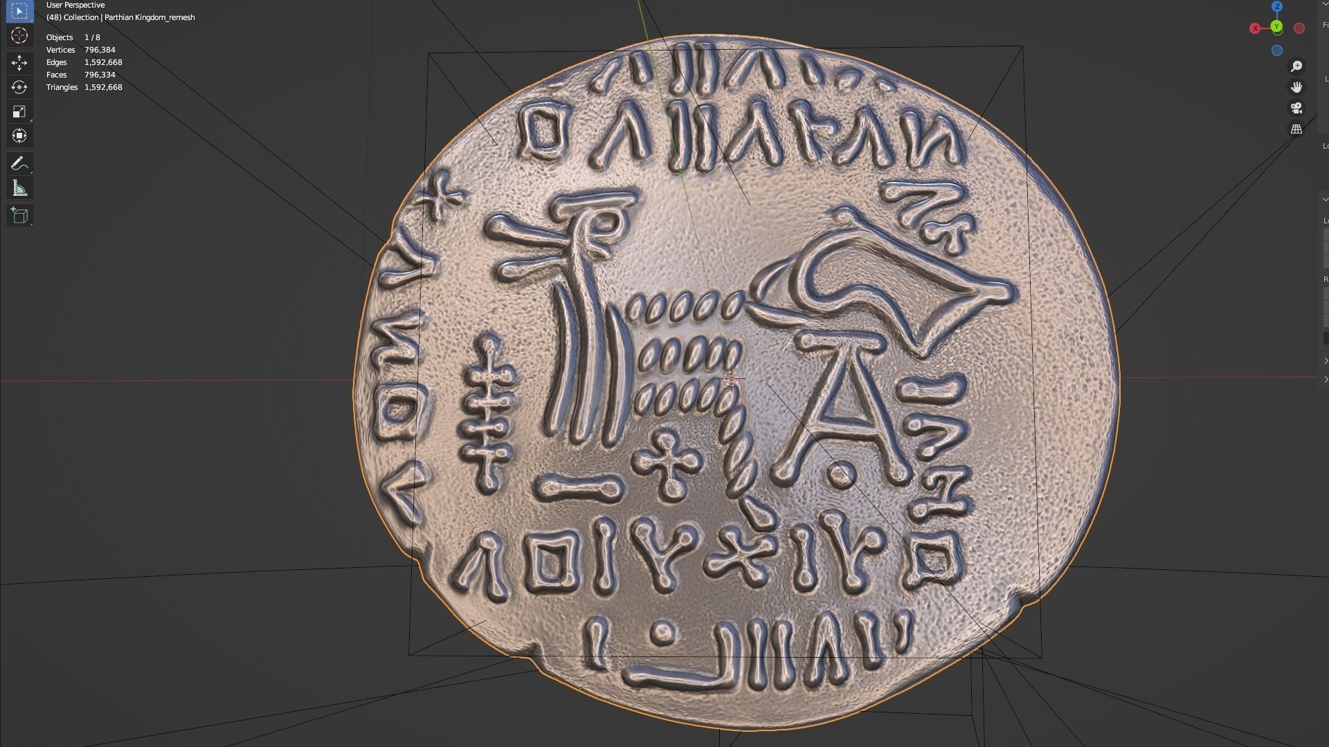 Parthian Kingdom Arsaces XLI coin 3D print model_6