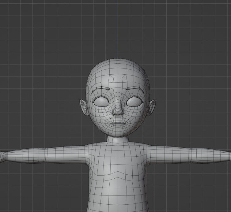 Child Basemesh Low-poly 3D model Free low-poly 3D model_12