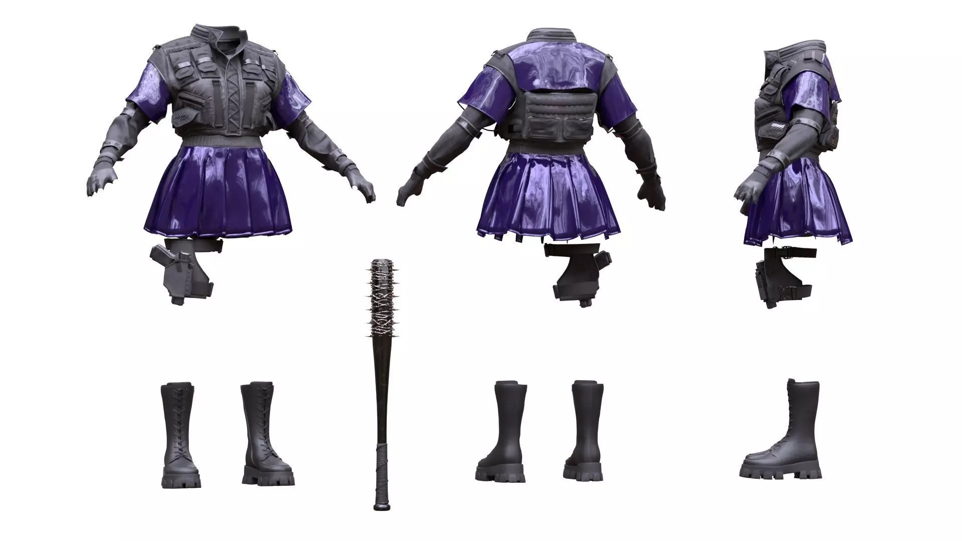 Cyberpunk Outfit  Low-poly 3D model_0