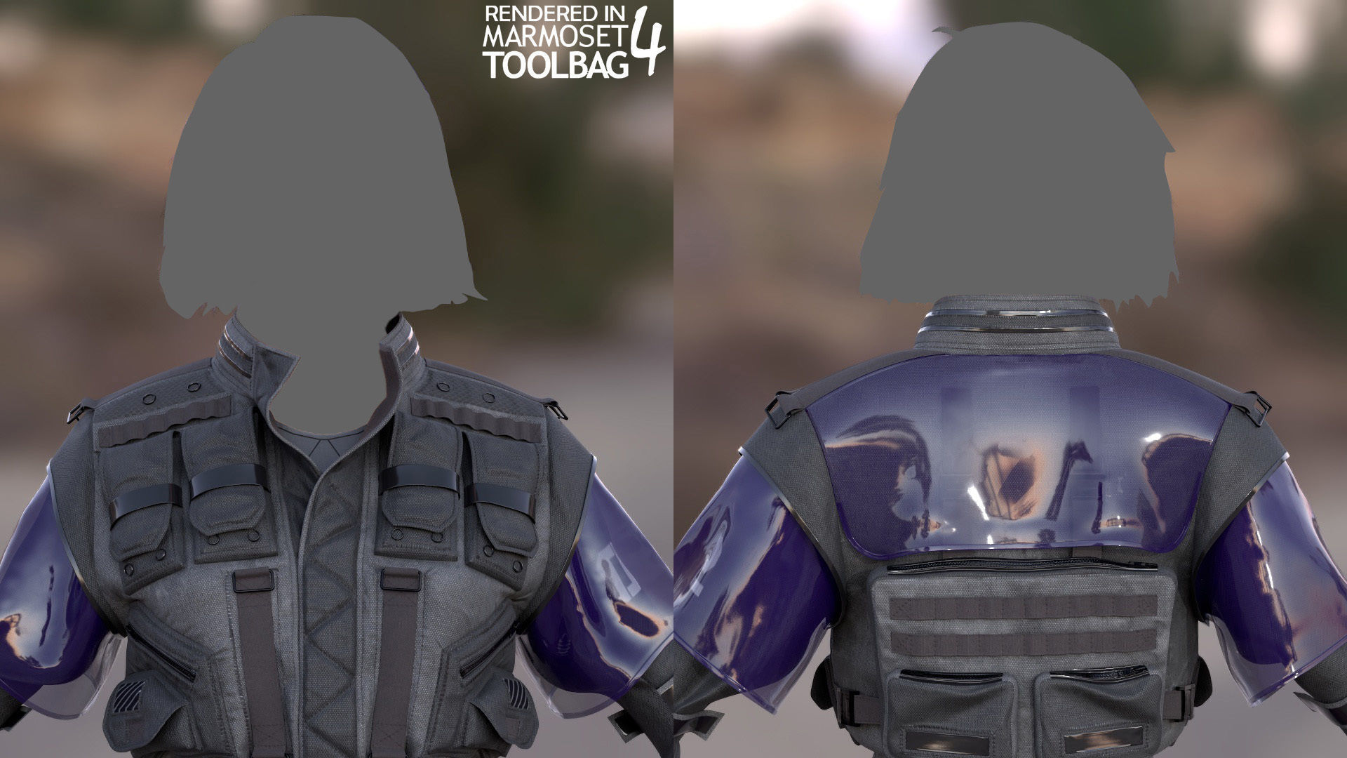 Cyberpunk Outfit  Low-poly 3D model_4