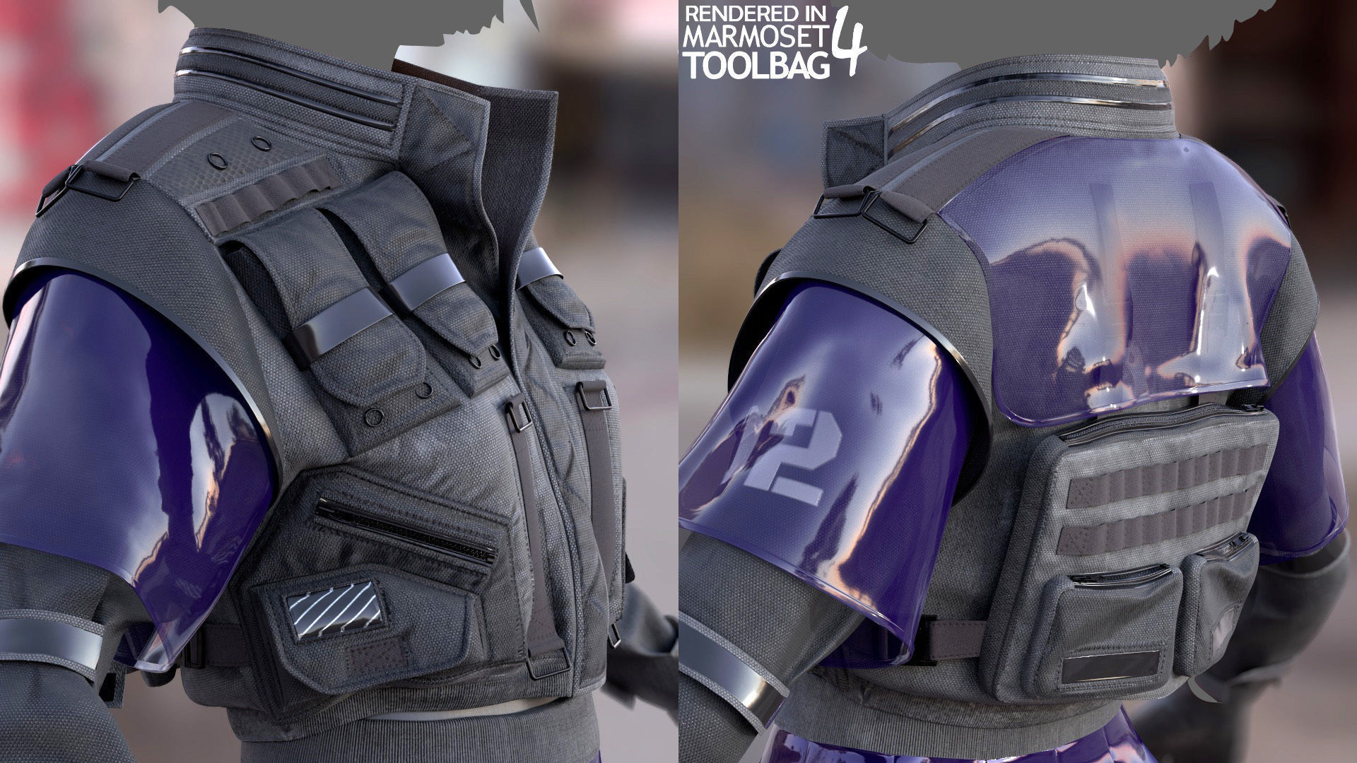 Cyberpunk Outfit  Low-poly 3D model_12