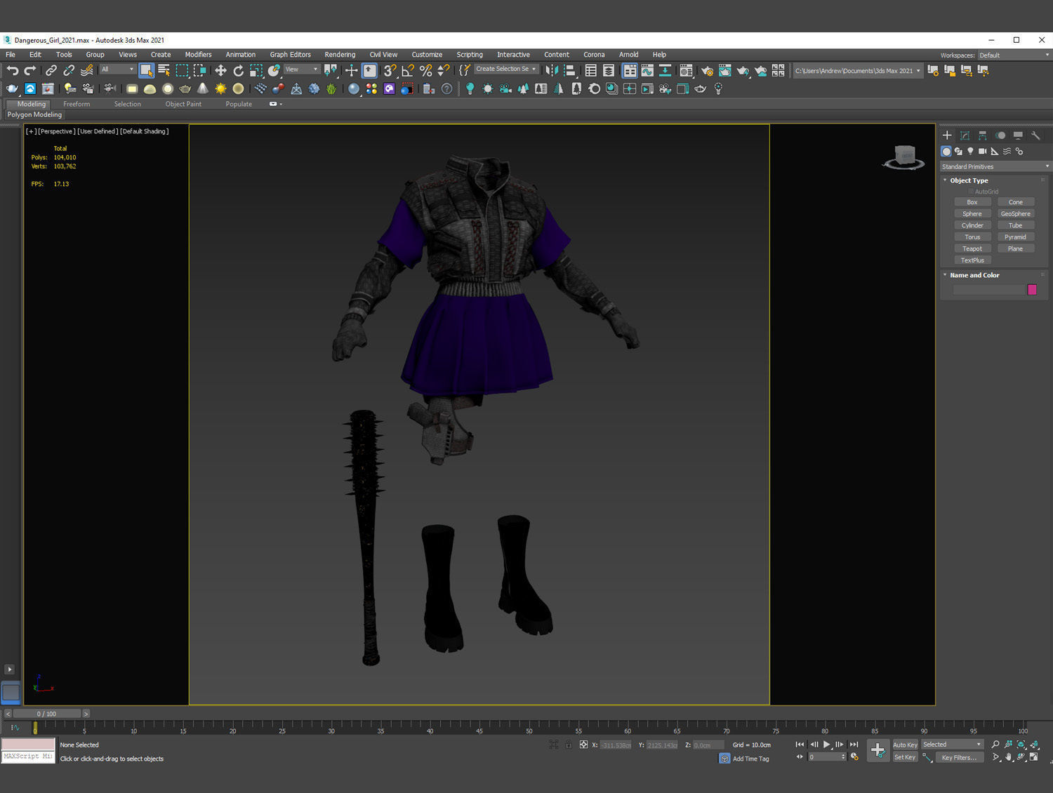 Cyberpunk Outfit  Low-poly 3D model_8