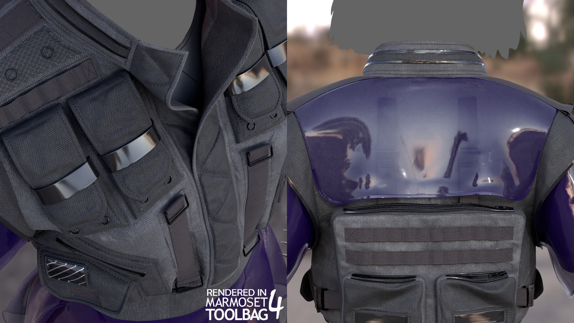 Cyberpunk Outfit  Low-poly 3D model_13