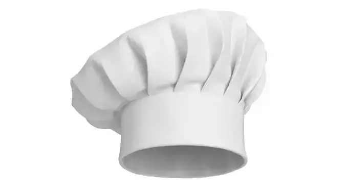 Chef Hat 01 White 3D model