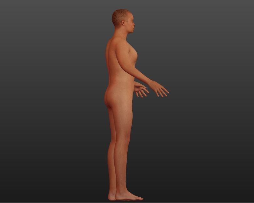 mid age male  Low-poly 3D model_1