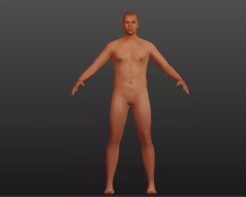 mid age male  Low-poly 3D model_0