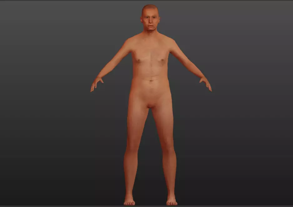 old male model Low-poly 3D model_0