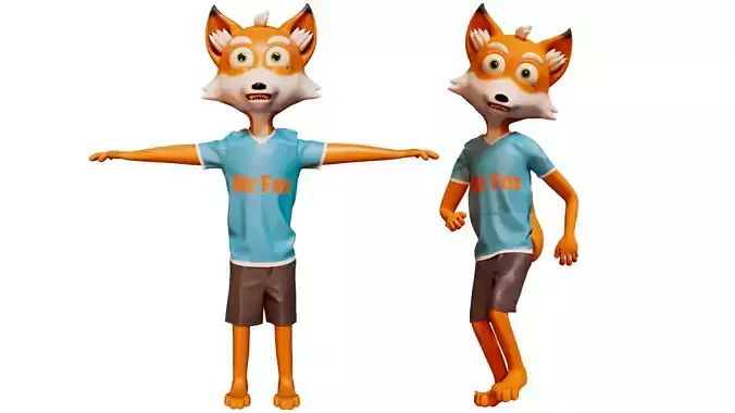 Cartoon Mr Fox Free 3D model