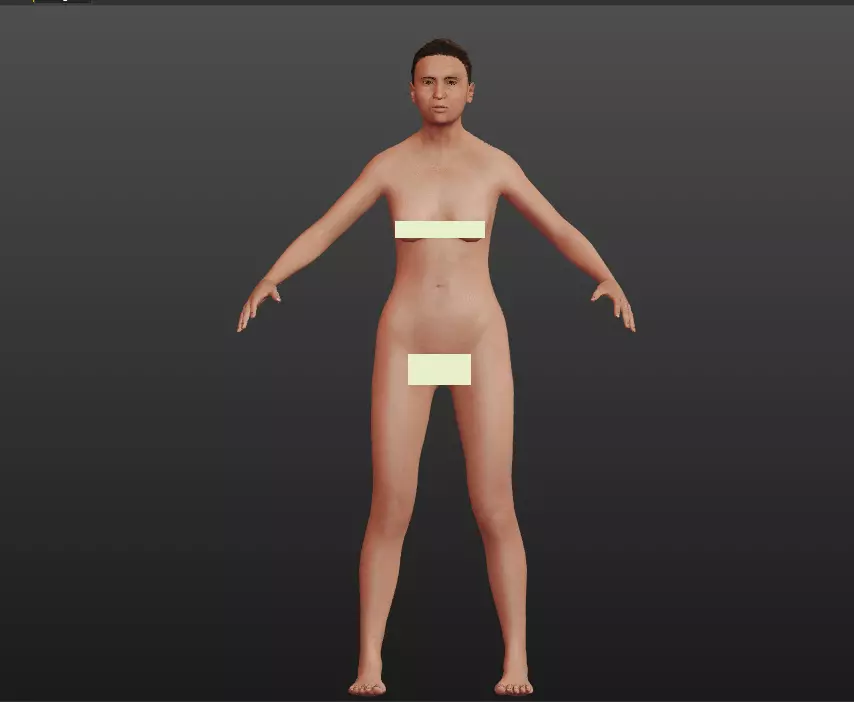 old age female 3D model_0