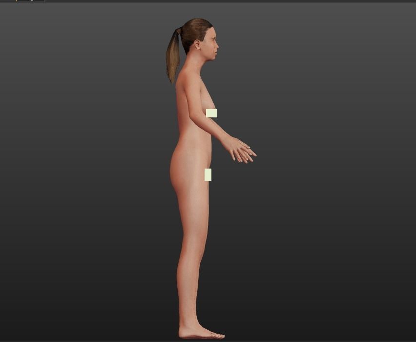 old age female 3D model_2