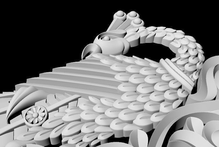 Central decor ornament for furniture 3D model_4