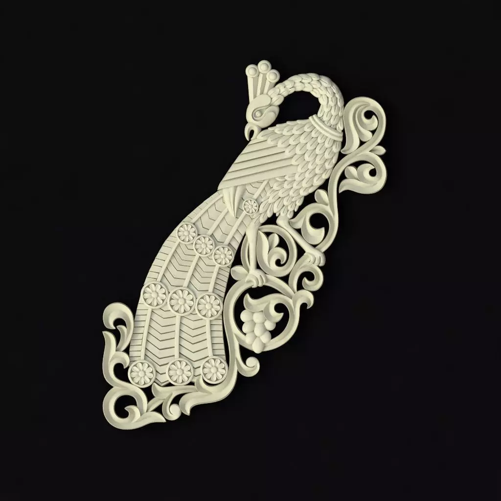 Central decor ornament for furniture 3D model_0