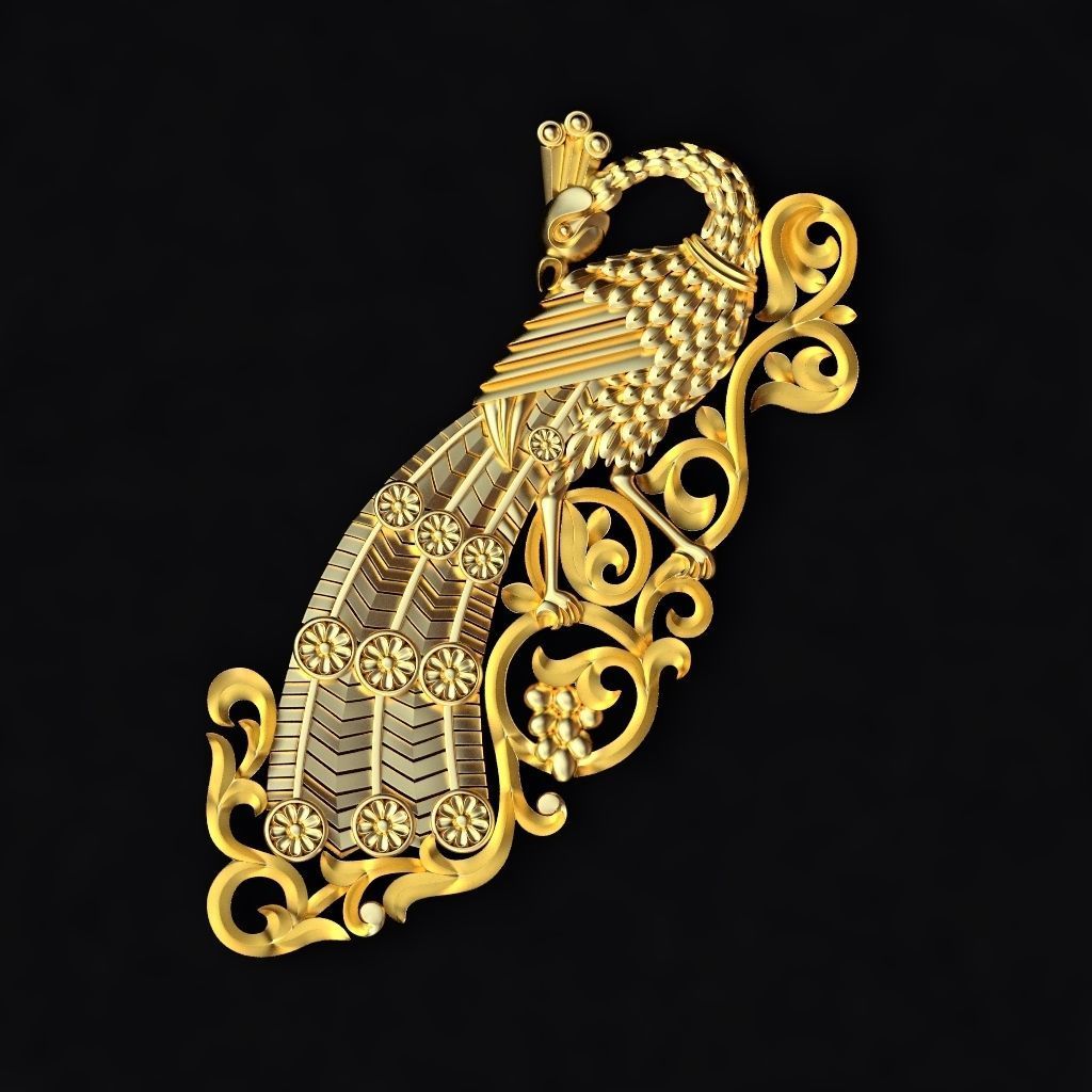 Central decor ornament for furniture 3D model_1