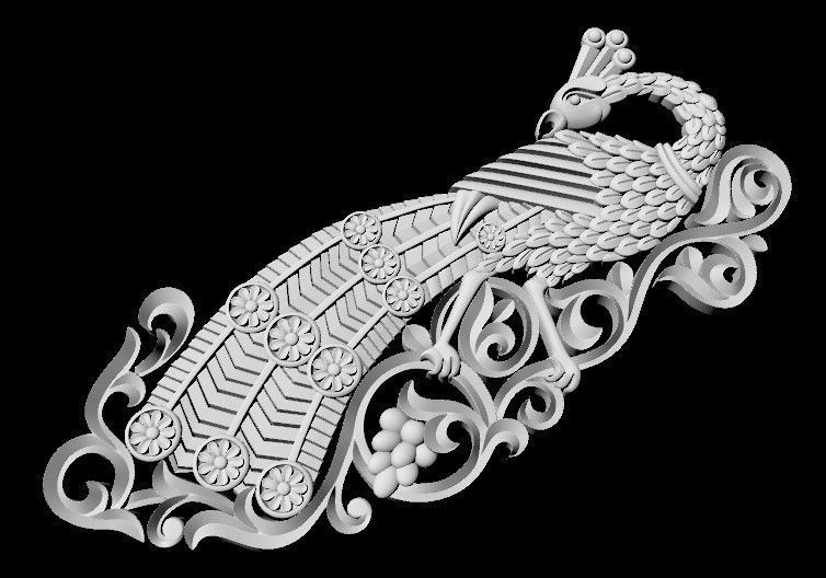 Central decor ornament for furniture 3D model_2