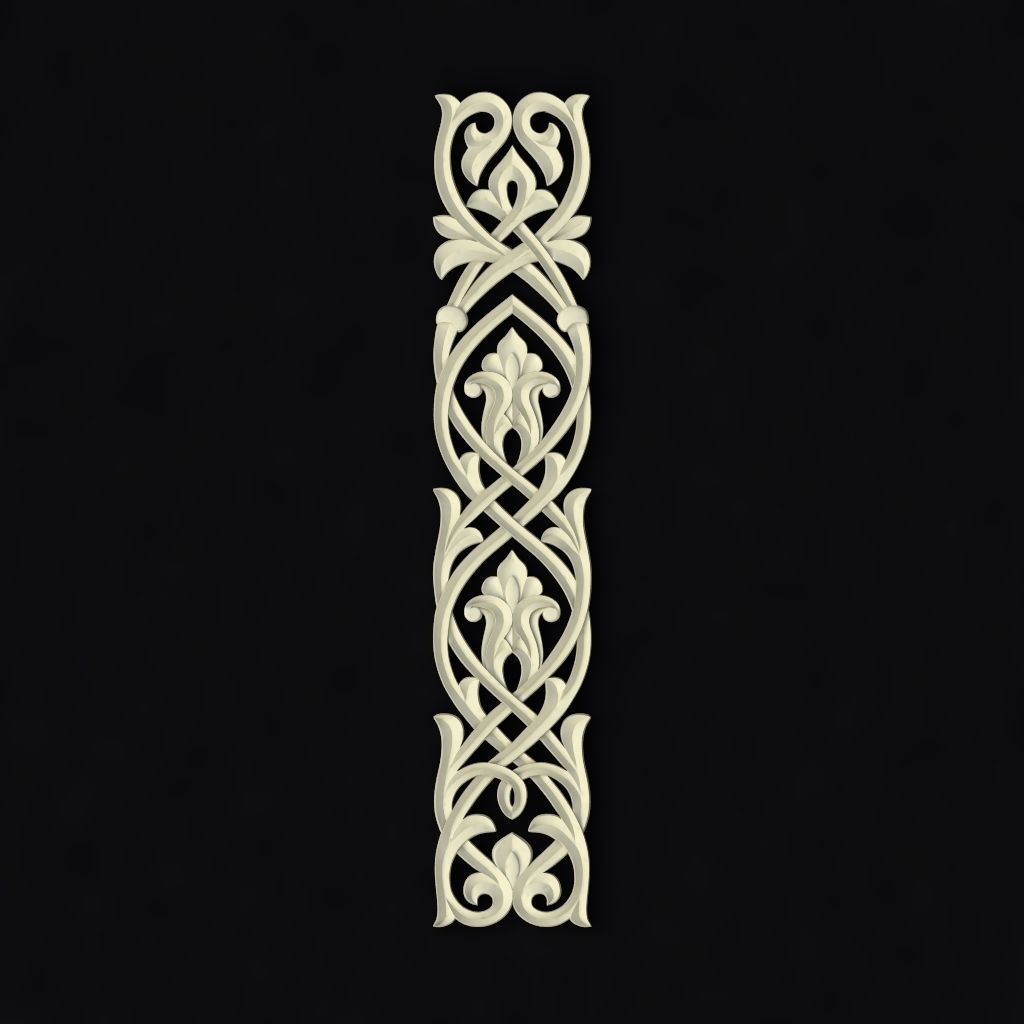 Central decor ornament for furniture 3D model_1