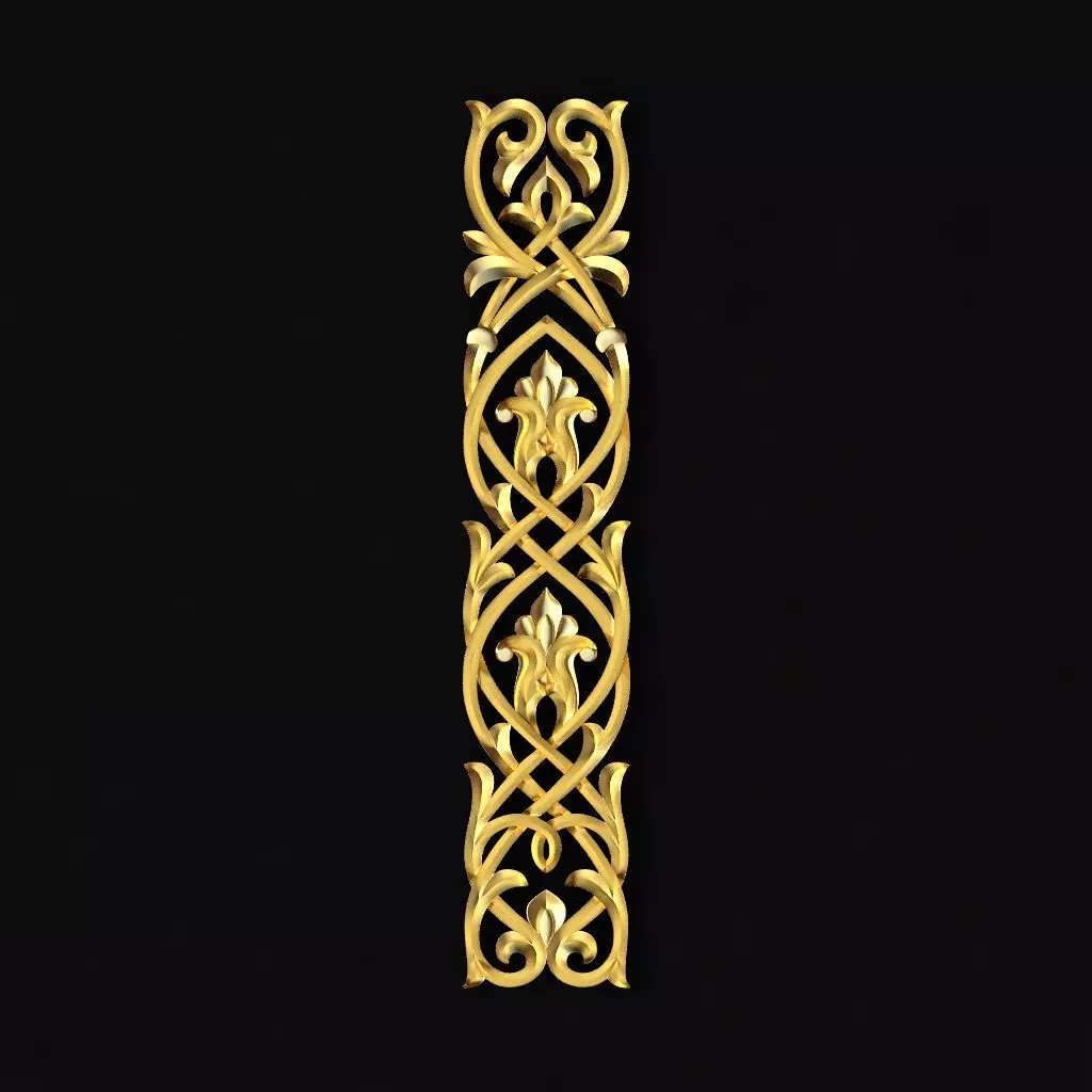 Central decor ornament for furniture 3D model_0