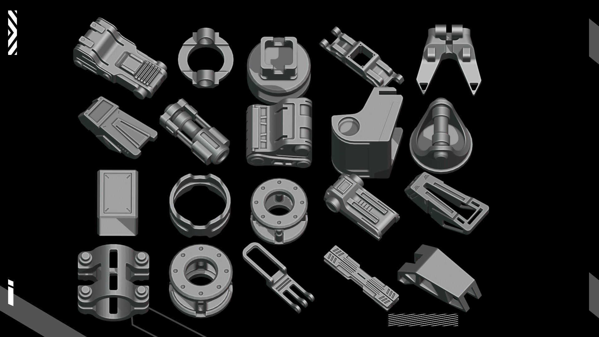 200 Detail  Hard Surface Kitbash  3D model_8