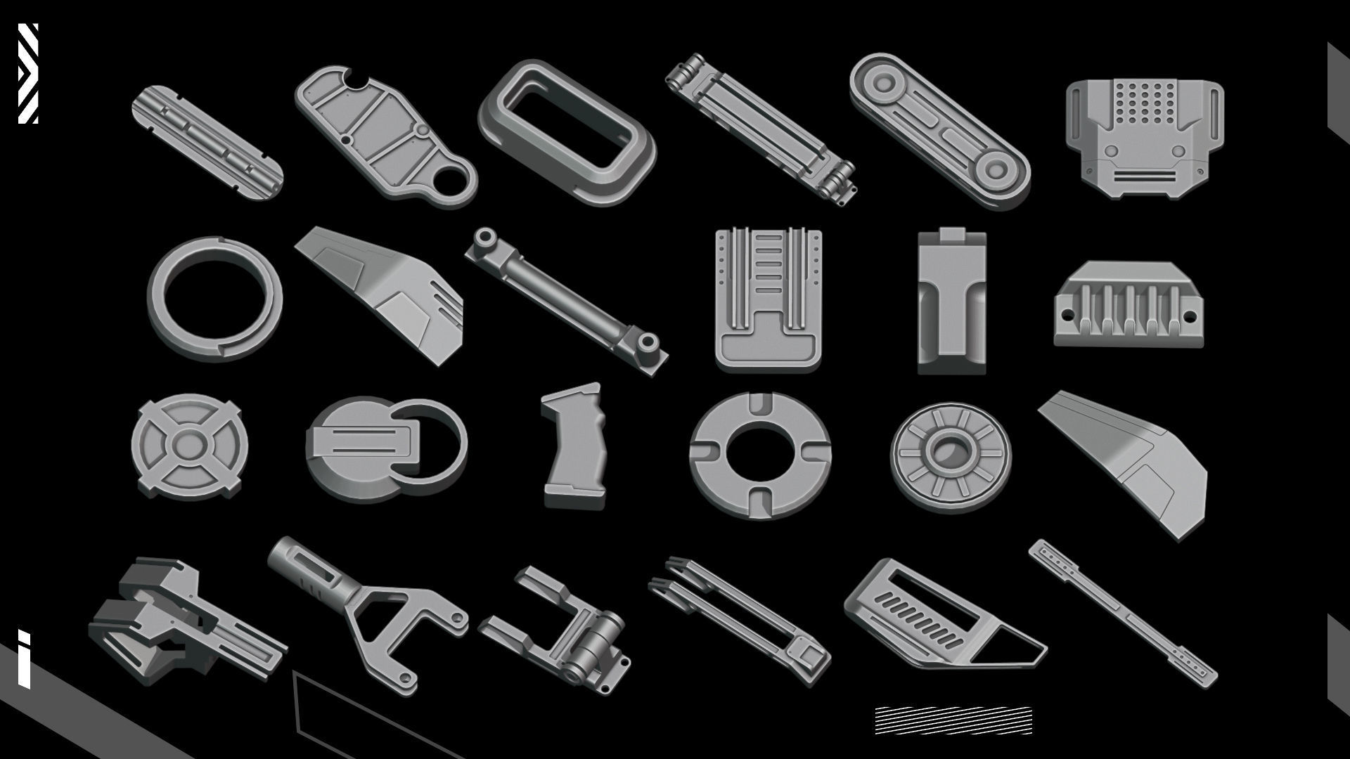 200 Detail  Hard Surface Kitbash  3D model_2