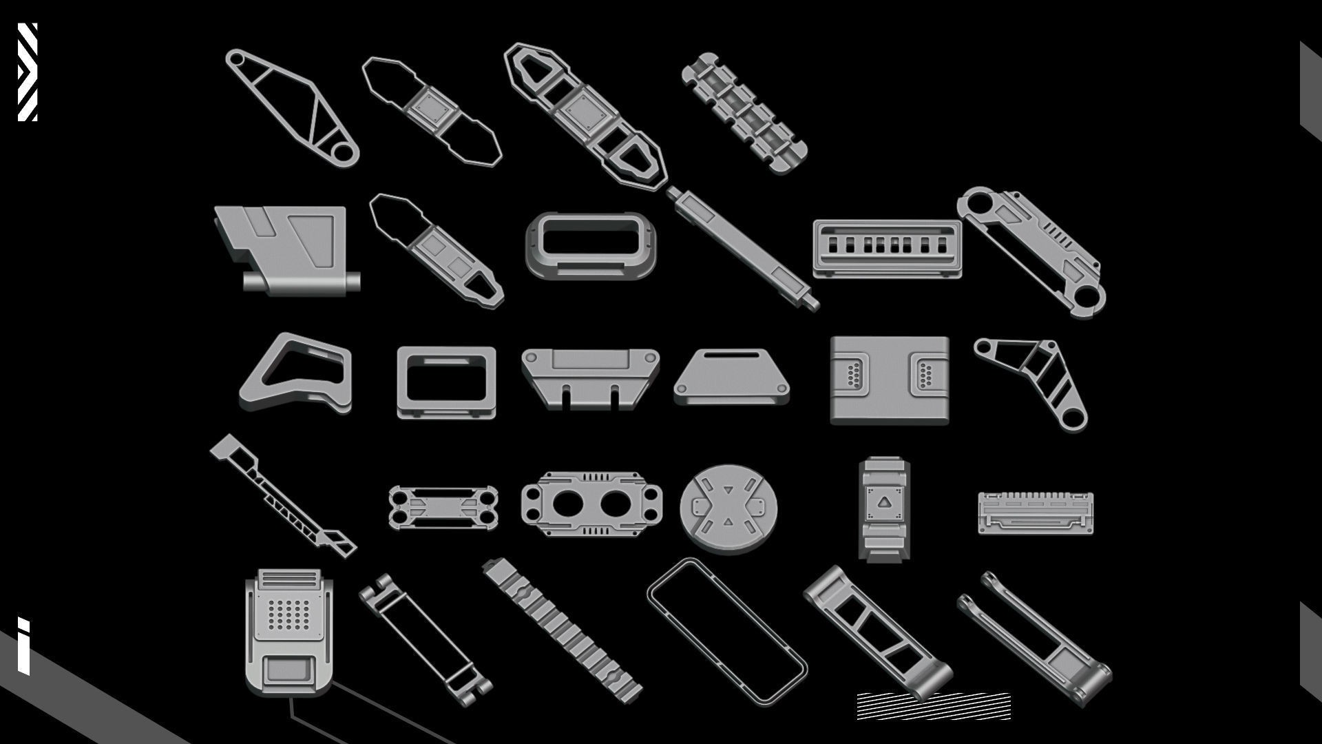 200 Detail  Hard Surface Kitbash  3D model_1