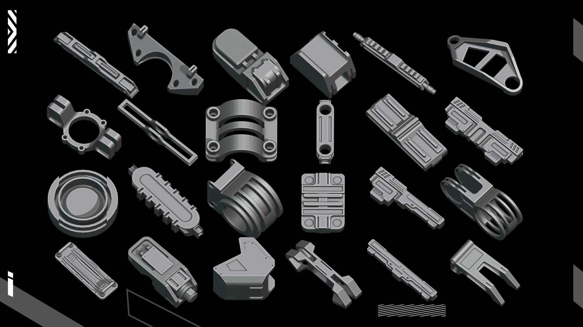 200 Detail  Hard Surface Kitbash  3D model_10