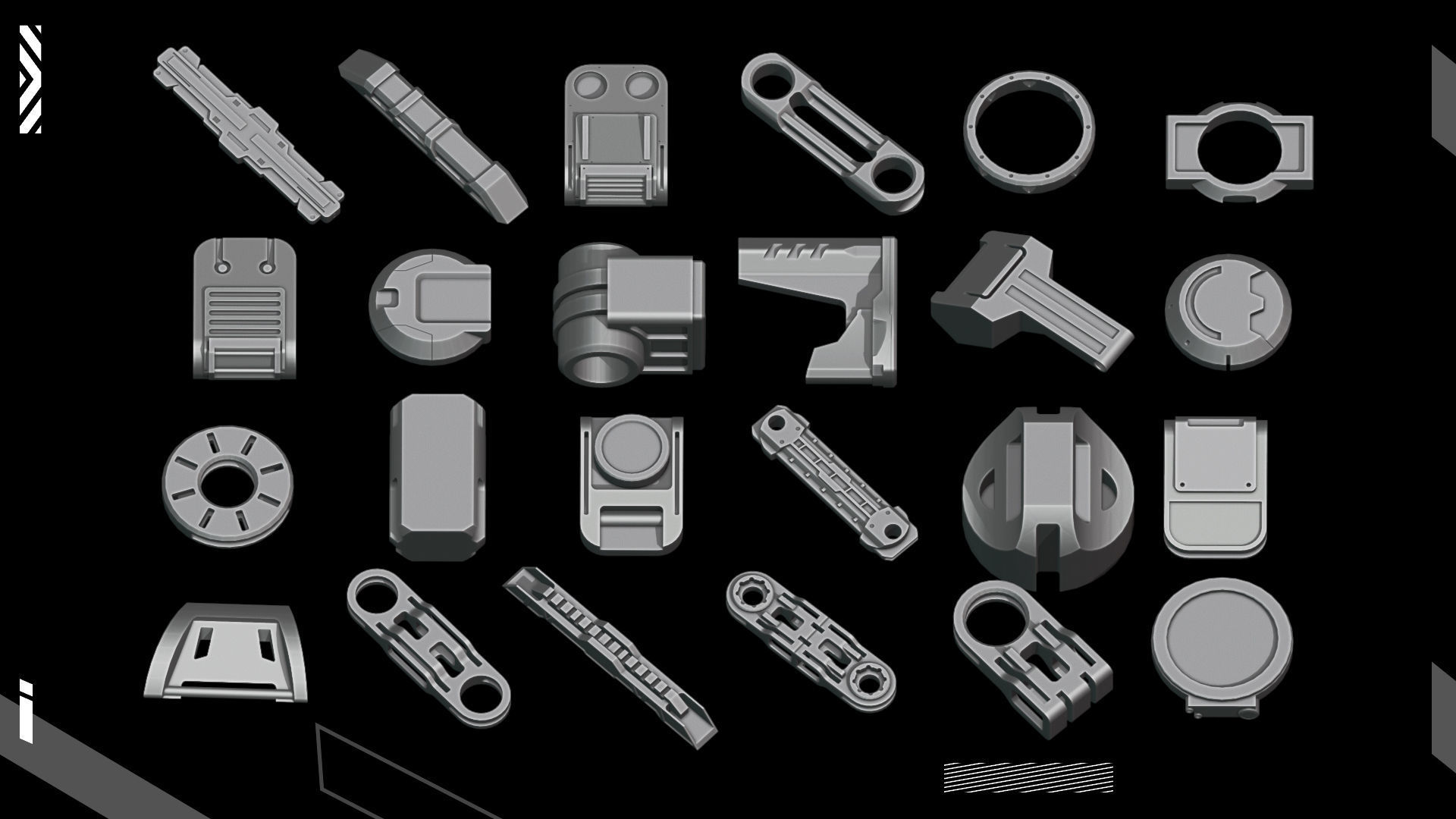 200 Detail  Hard Surface Kitbash  3D model_9