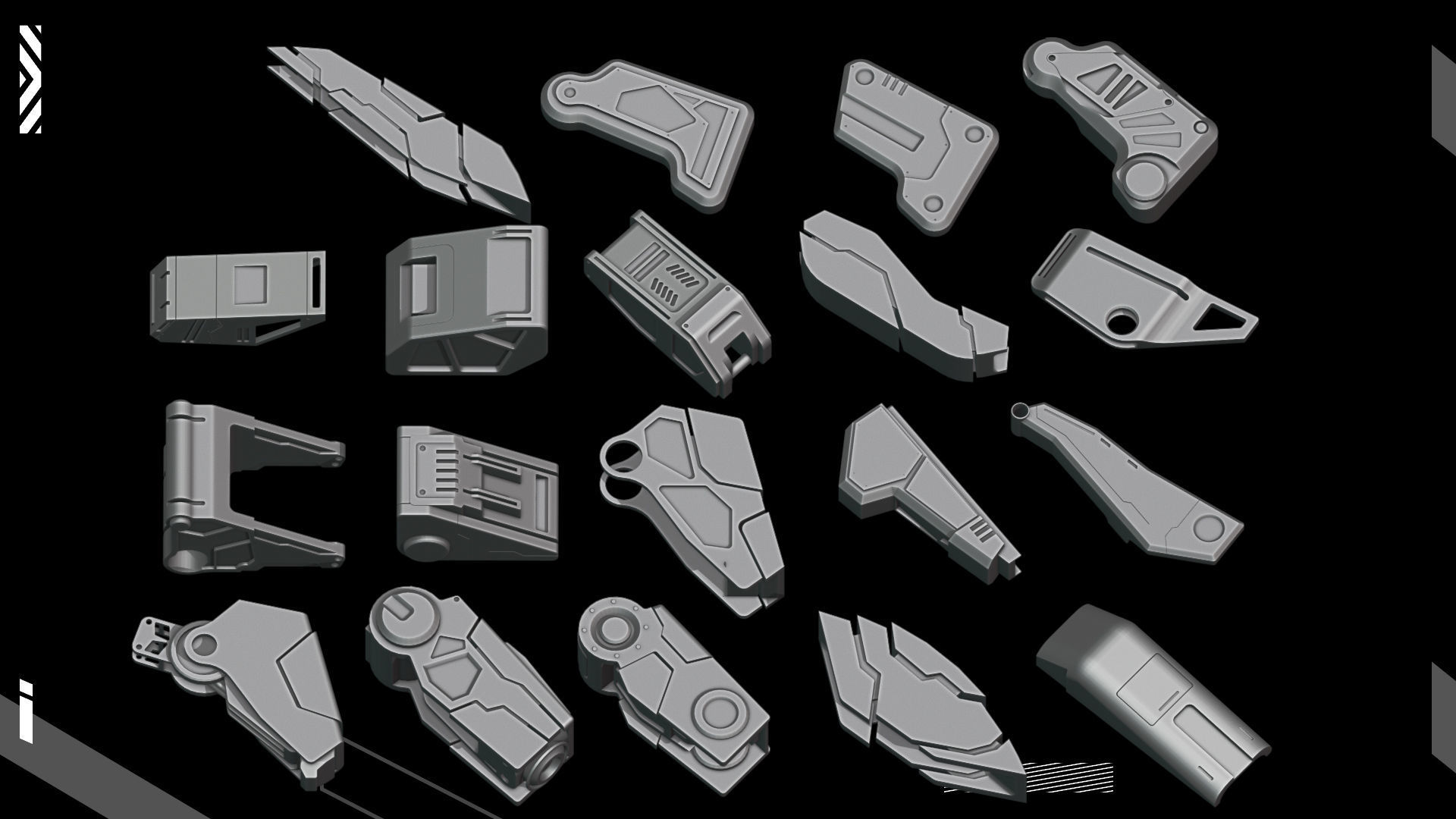 200 Detail  Hard Surface Kitbash  3D model_4
