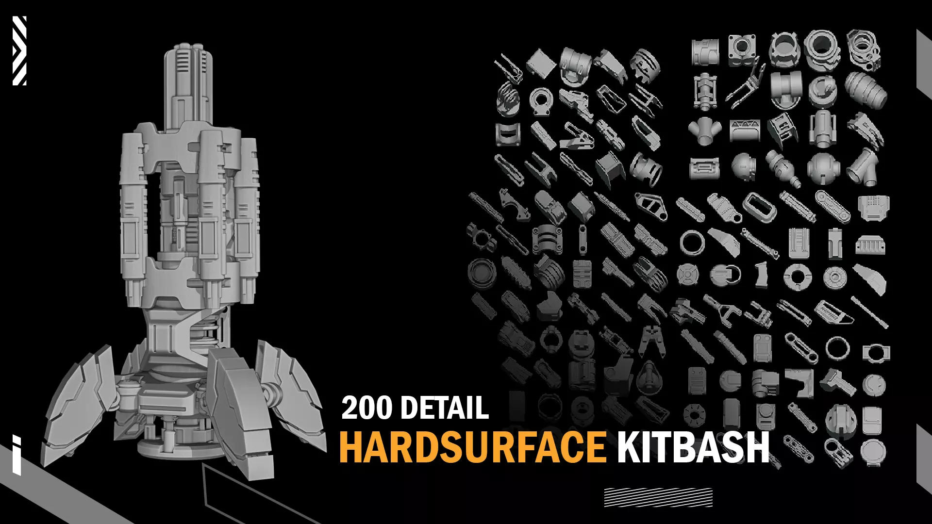 200 Detail  Hard Surface Kitbash  3D model_0