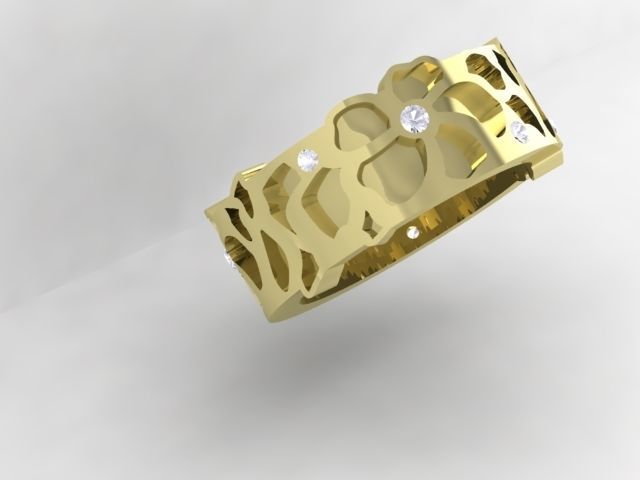 flower ring  3D print model_3