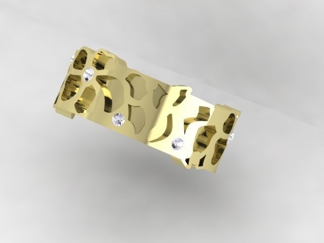 flower ring  3D print model_6