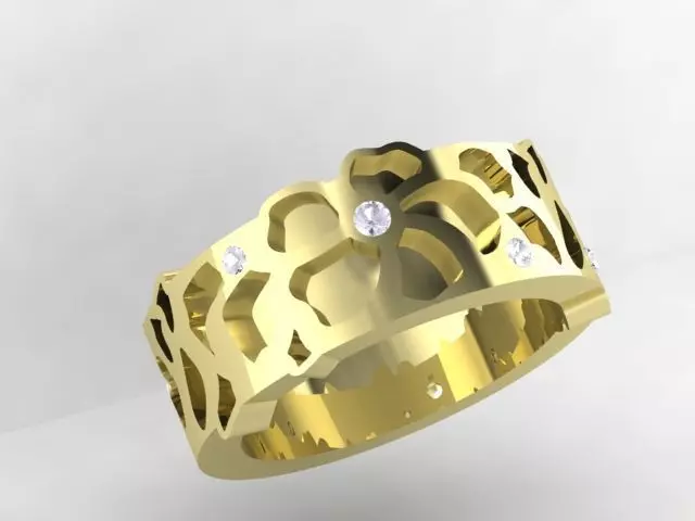 flower ring  3D print model_0
