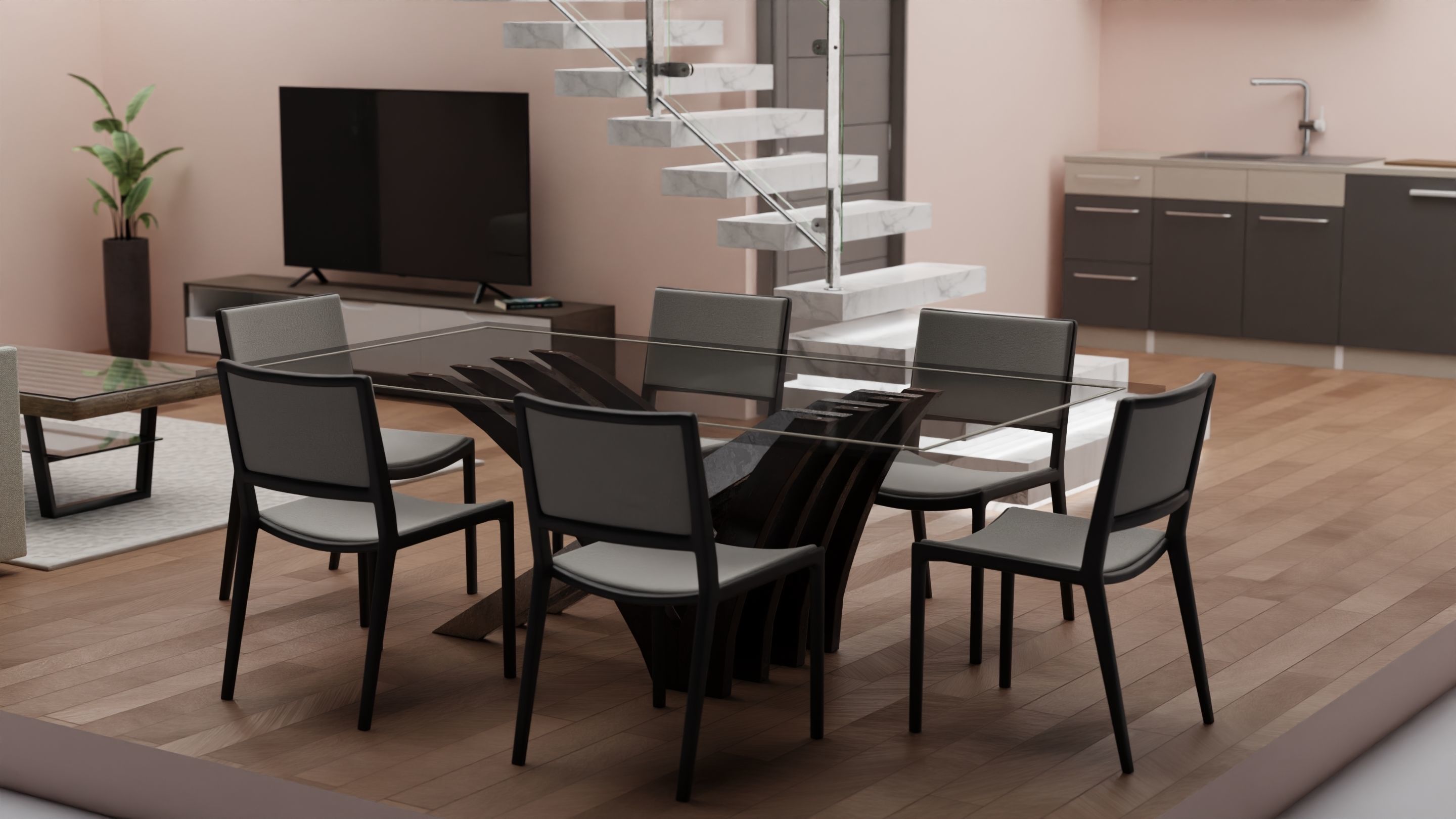Doublefloor apartment interior 3D model_3