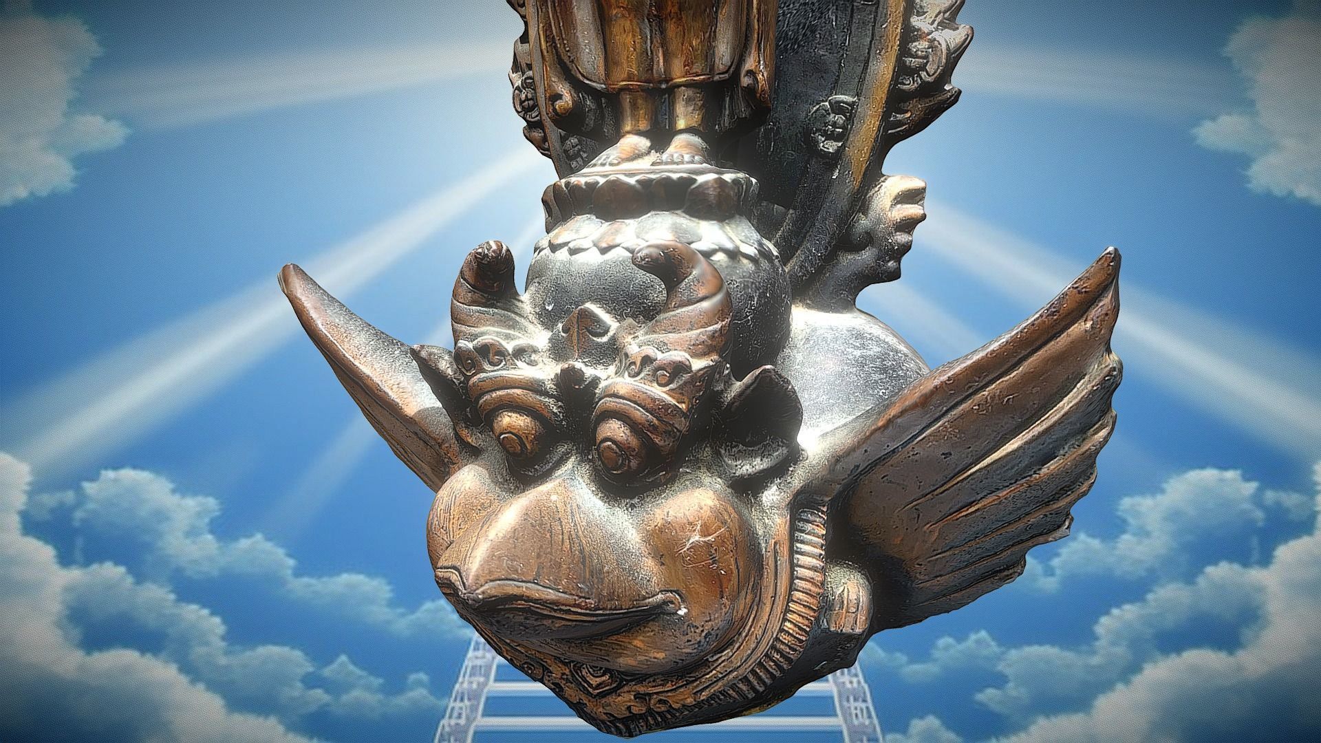 Buddha 8  Low-poly 3D model_4