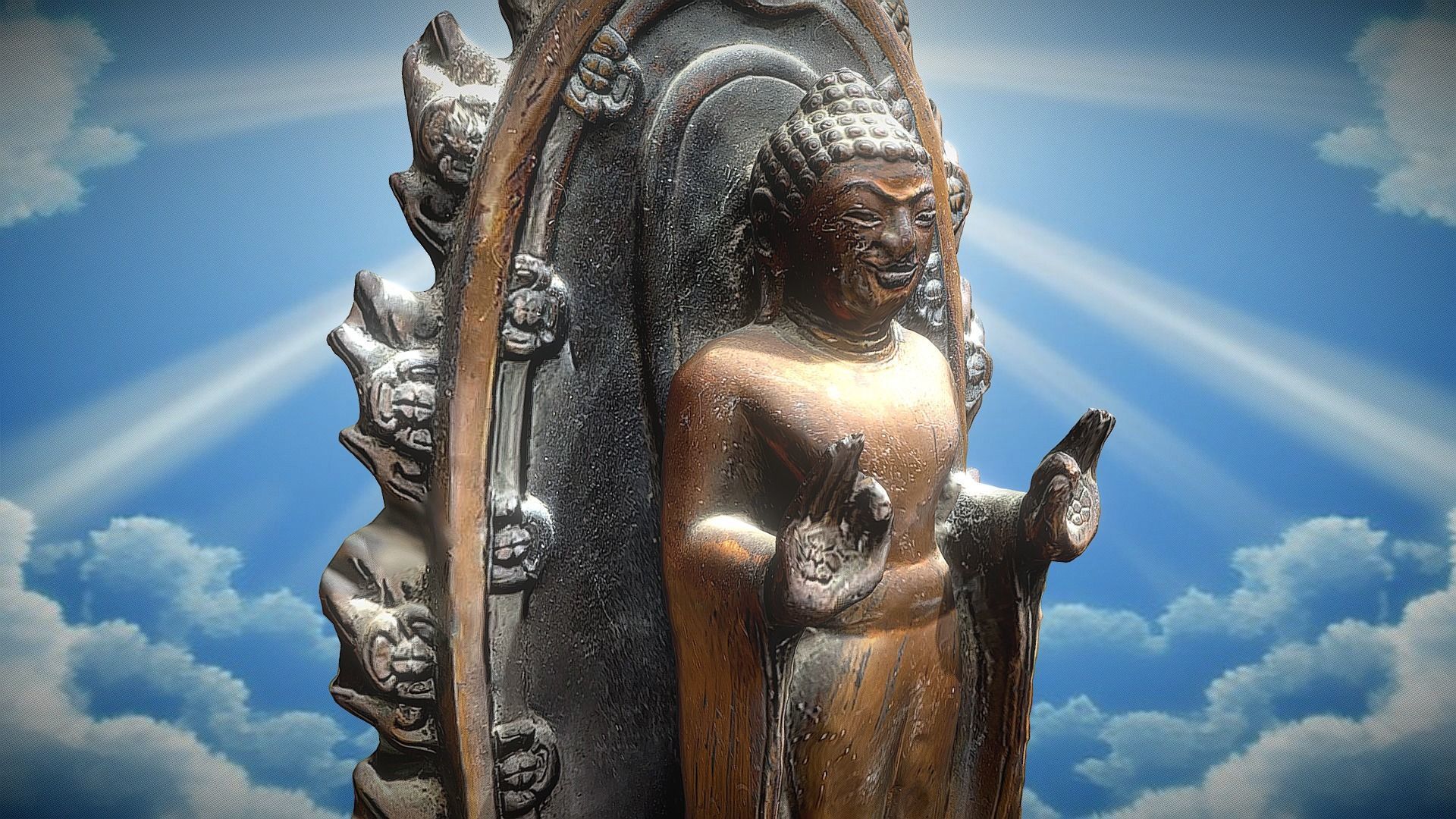 Buddha 8  Low-poly 3D model_1