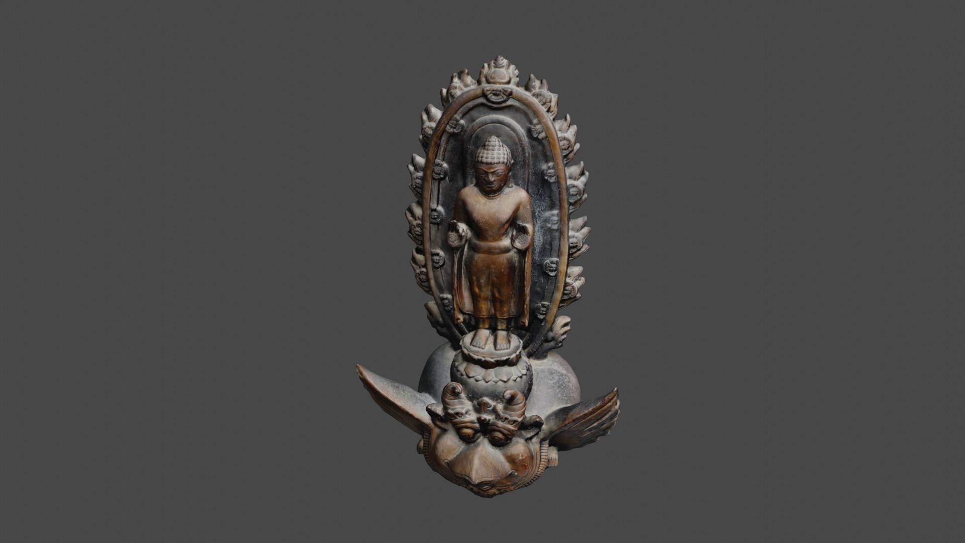 Buddha 8  Low-poly 3D model_10