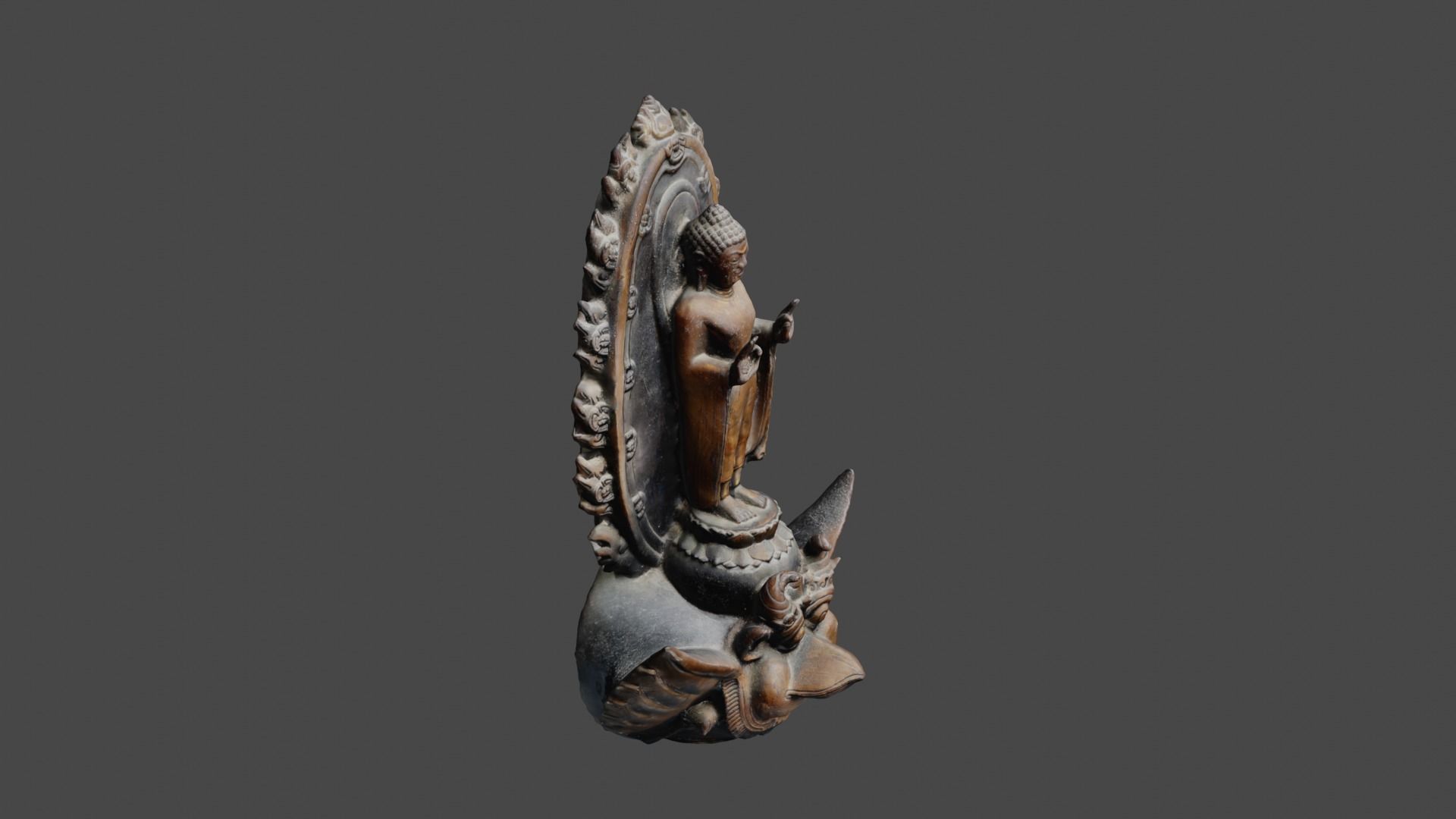 Buddha 8  Low-poly 3D model_14